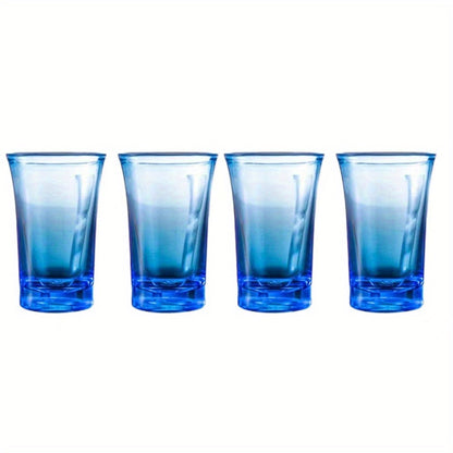 4 small acrylic shot glasses for use in bars, pubs, clubs, restaurants, and homes, suitable for serving liquor, spirits, and seasonal drinks.