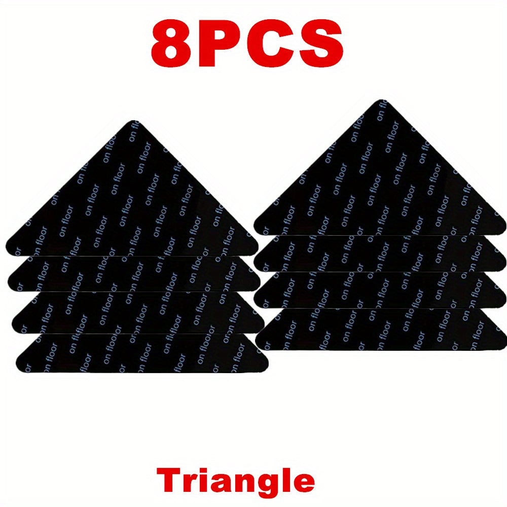 Get a pack of 4/8/16/24 Reusable Carpet Stickers designed to keep your rugs in place. These Non-Slip Washable Rug Stickers are perfect for hardwood floors and corners, helping to prevent rugs from moving and rolling. The triangle-shape design allows you