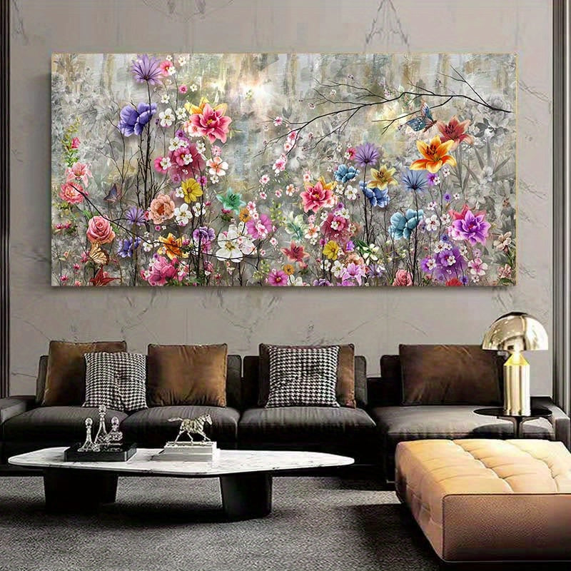 Canvas poster of modern abstract painting, large colorful wall art ideal for bedroom, living room, corridor. Perfect for fall decor and room decoration, frame not included.