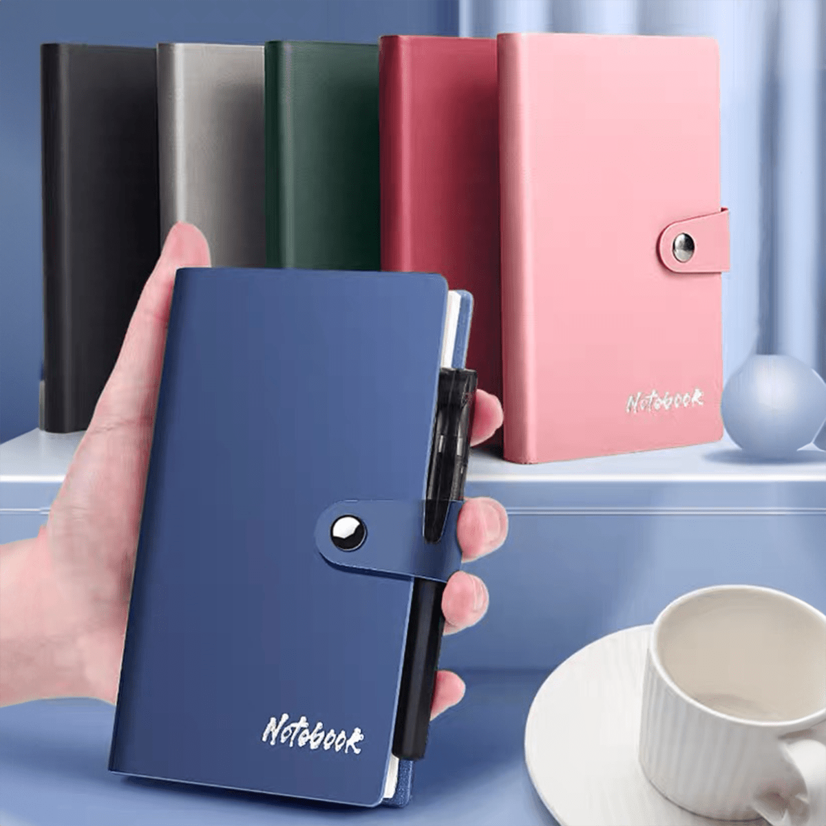 A6 Week Planner Mini Notebook with PU Cover and 80gsm Thickened Lined Paper - Ideal for Travel, Meetings, and Daily Notes