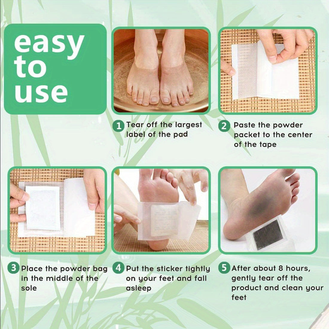 10/20pcs Foot Patch made with Natural ingredients for deep cleansing and foot care.