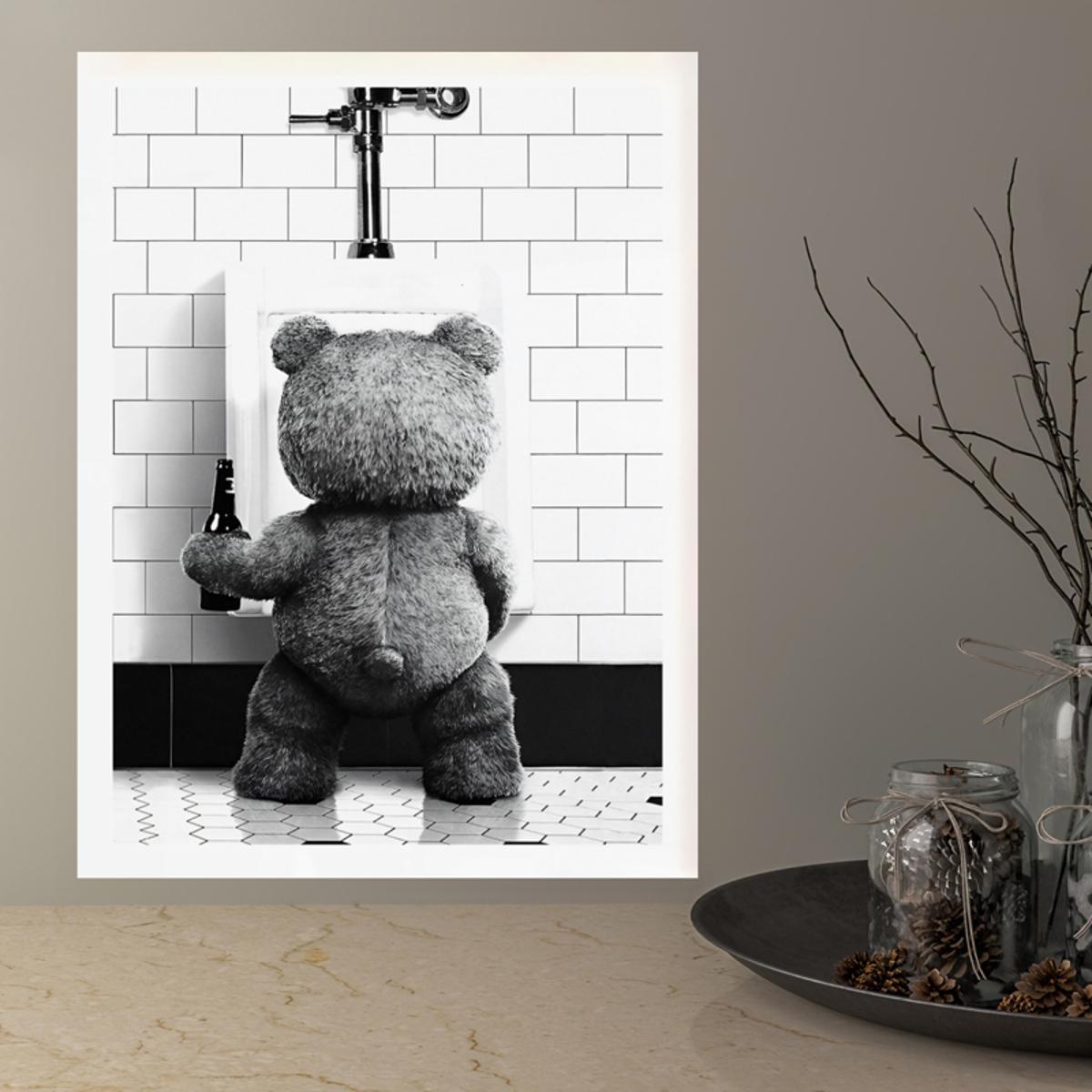 Canvas poster featuring Ted movie, funny artwork for walls in living room or bedroom, home decor without frame.