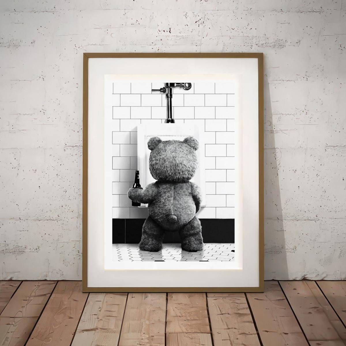 Canvas poster featuring Ted movie, funny artwork for walls in living room or bedroom, home decor without frame.