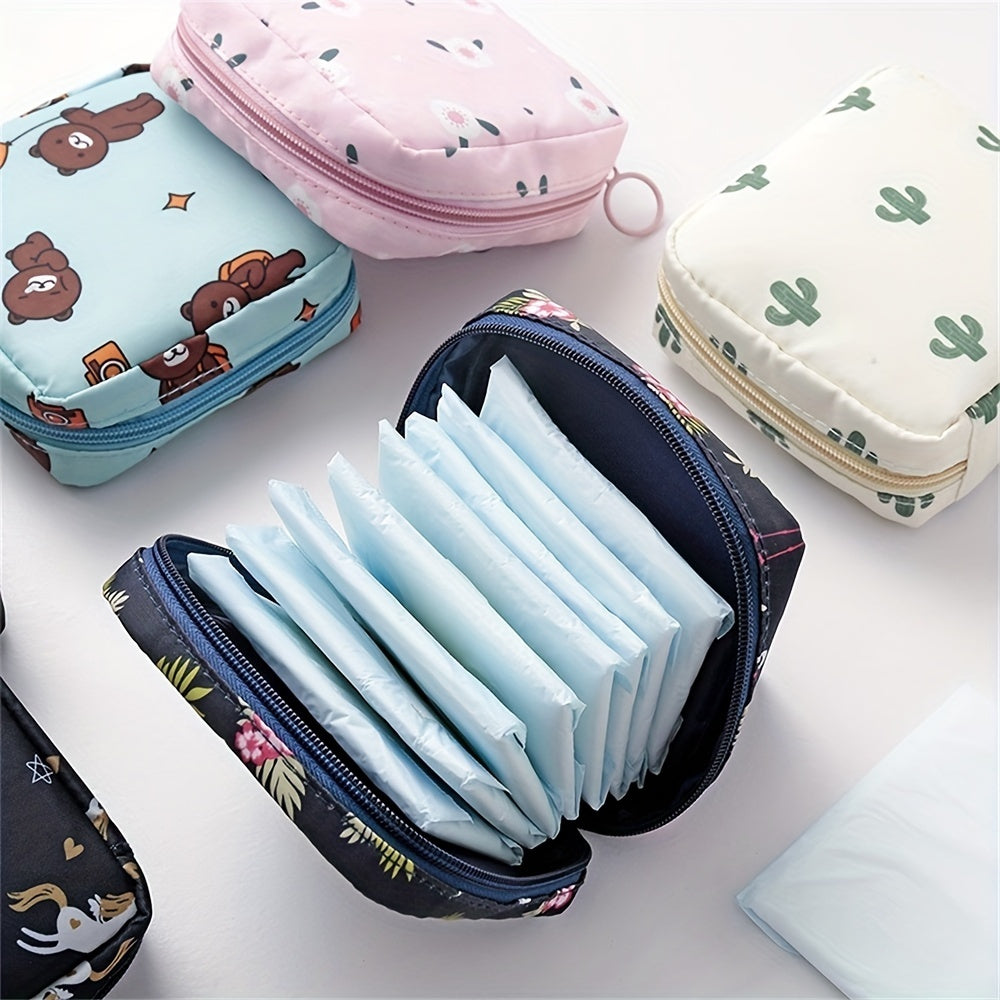 1pc Creative Simple Sanitary Towel Storage Bag, Multifunctional Travel Waterproof Bag, Cosmetic Organizer, Great Gift Option