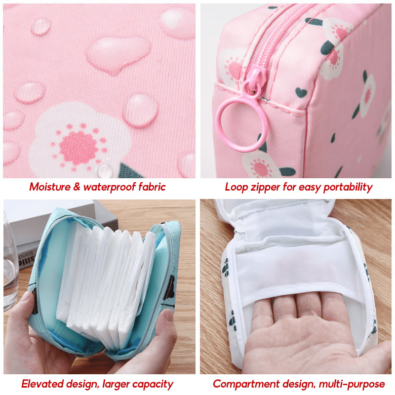 1pc Creative Simple Sanitary Towel Storage Bag, Multifunctional Travel Waterproof Bag, Cosmetic Organizer, Great Gift Option