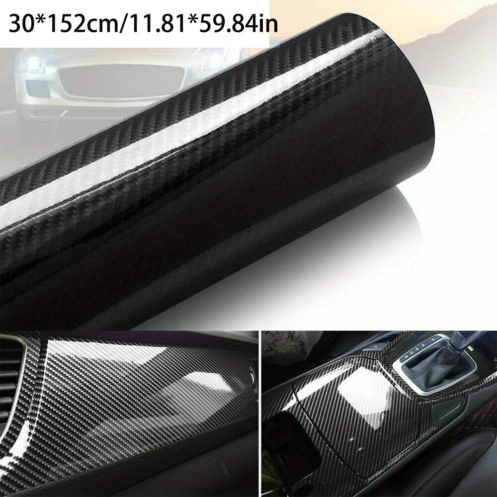 1pc of 30*152cm Glossy Carbon Fiber Vinyl Film Car Sticker to protect and wrap your car in a cool DIY style.