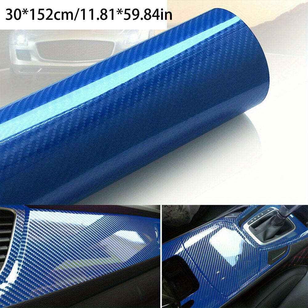 1pc of 30*152cm Glossy Carbon Fiber Vinyl Film Car Sticker to protect and wrap your car in a cool DIY style.