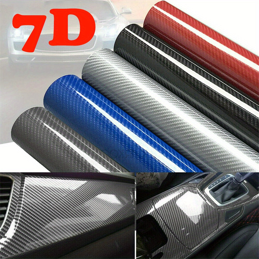 1pc of 30*152cm Glossy Carbon Fiber Vinyl Film Car Sticker to protect and wrap your car in a cool DIY style.