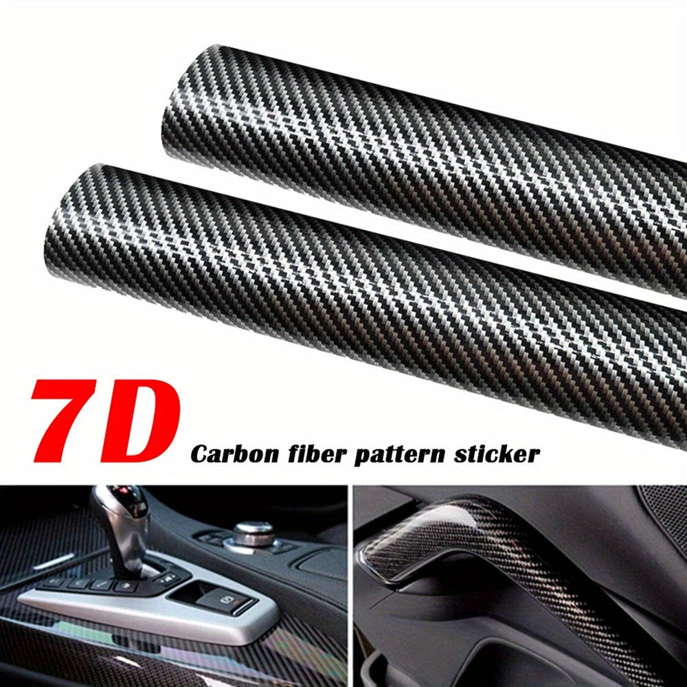 1pc of 30*152cm Glossy Carbon Fiber Vinyl Film Car Sticker to protect and wrap your car in a cool DIY style.