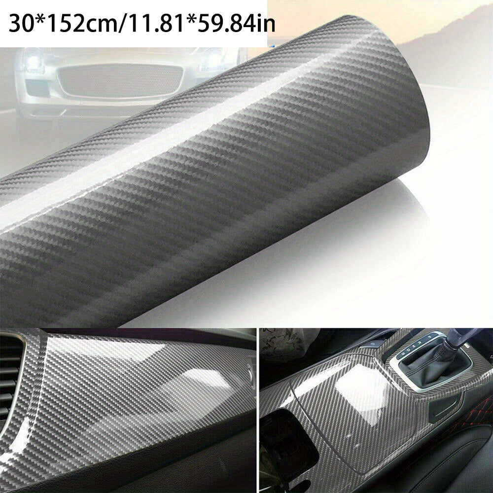 1pc of 30*152cm Glossy Carbon Fiber Vinyl Film Car Sticker to protect and wrap your car in a cool DIY style.