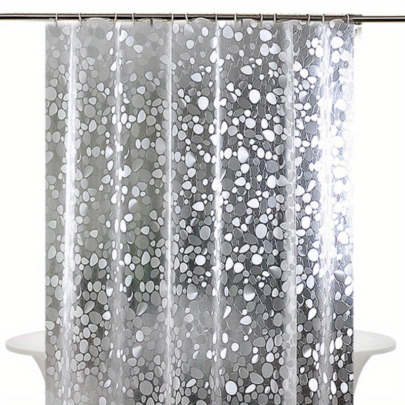 1PC EVA shower curtain with 12 hooks, waterproof and stylish bathroom decor and accessories for home decor and partition.