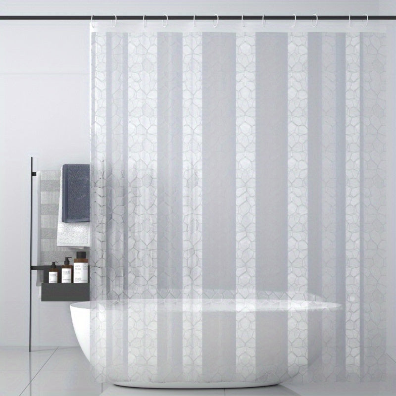 1PC EVA shower curtain with 12 hooks, waterproof and stylish bathroom decor and accessories for home decor and partition.