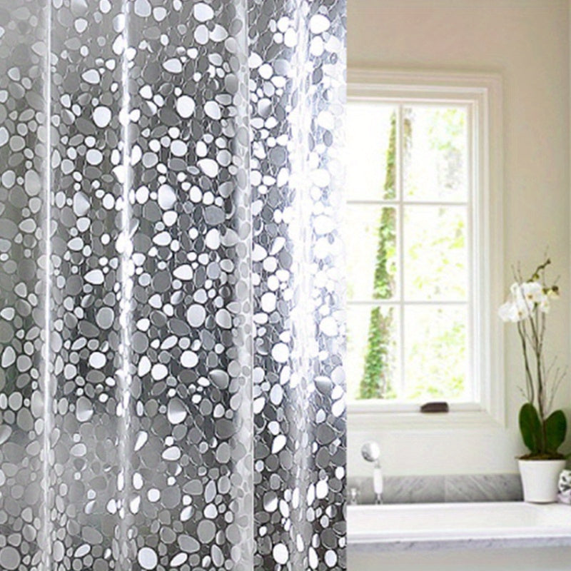 1PC EVA shower curtain with 12 hooks, waterproof and stylish bathroom decor and accessories for home decor and partition.