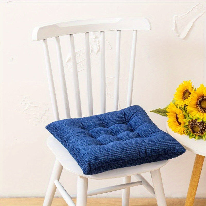 1pc Solid Color Chair Cushion, Thickened Seat Cushion for students, with anti-slip and anti-fouling features, suitable for all seasons and home dining chairs.