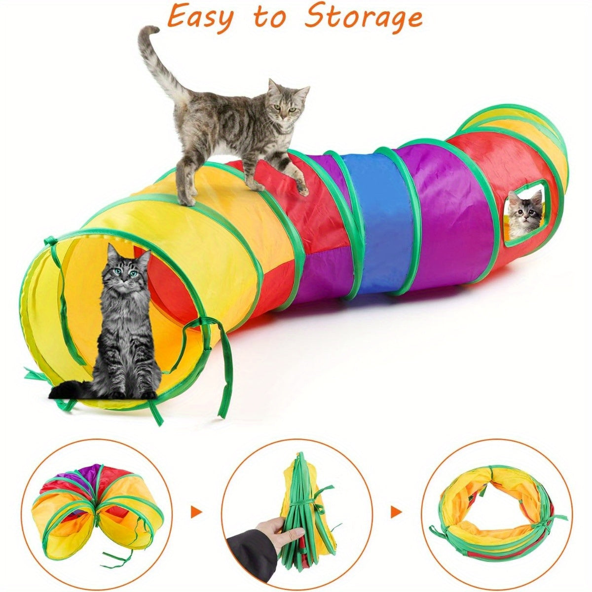 32 piece set of cat toys including tunnel, wand, mice, balls, and interactive toys for indoor cats.