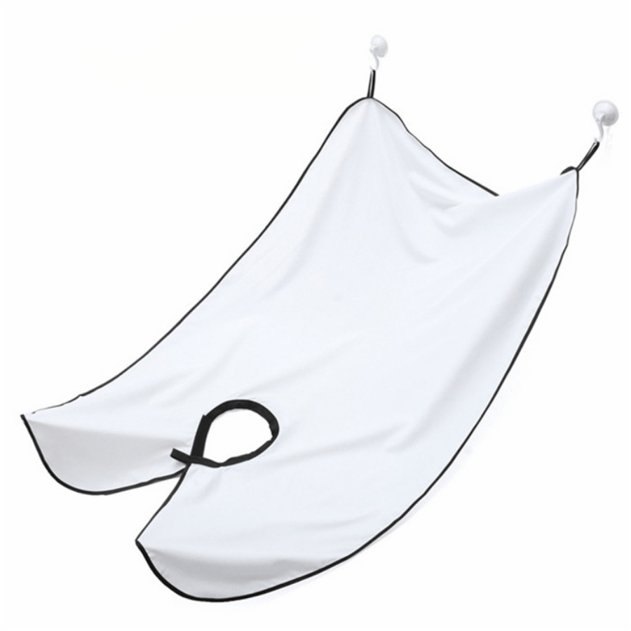 Waterproof beard shaving apron for men - no power required; doubles as a bathroom organizer and gift for him.