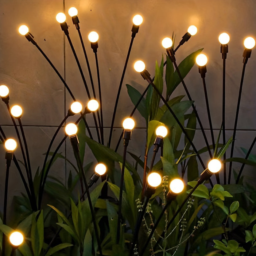 6/8/10 Solar Lawn Lamps with Wind-Driven LED Firefly, Garden Festival Decoration