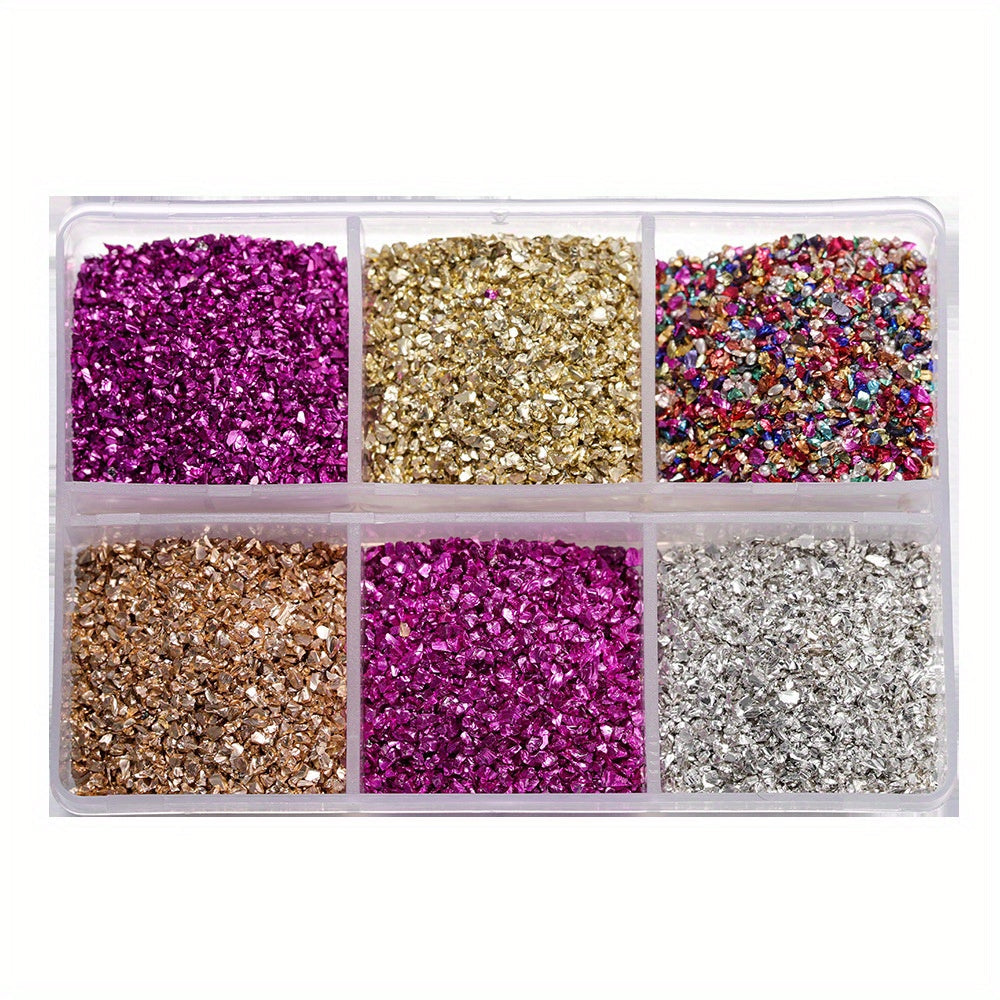 Crushed Glass Stones Resin Filling in a Box, Irregular Broken Stone for DIY Epoxy, Resin Mold Crafts and Nail Art Decoration - Material