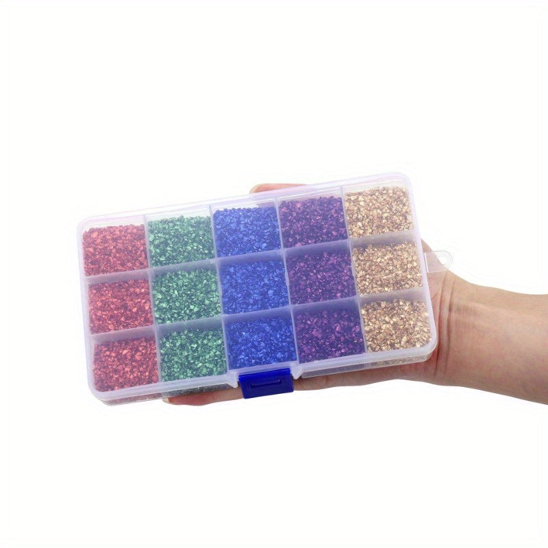 Crushed Glass Stones Resin Filling in a Box, Irregular Broken Stone for DIY Epoxy, Resin Mold Crafts and Nail Art Decoration - Material