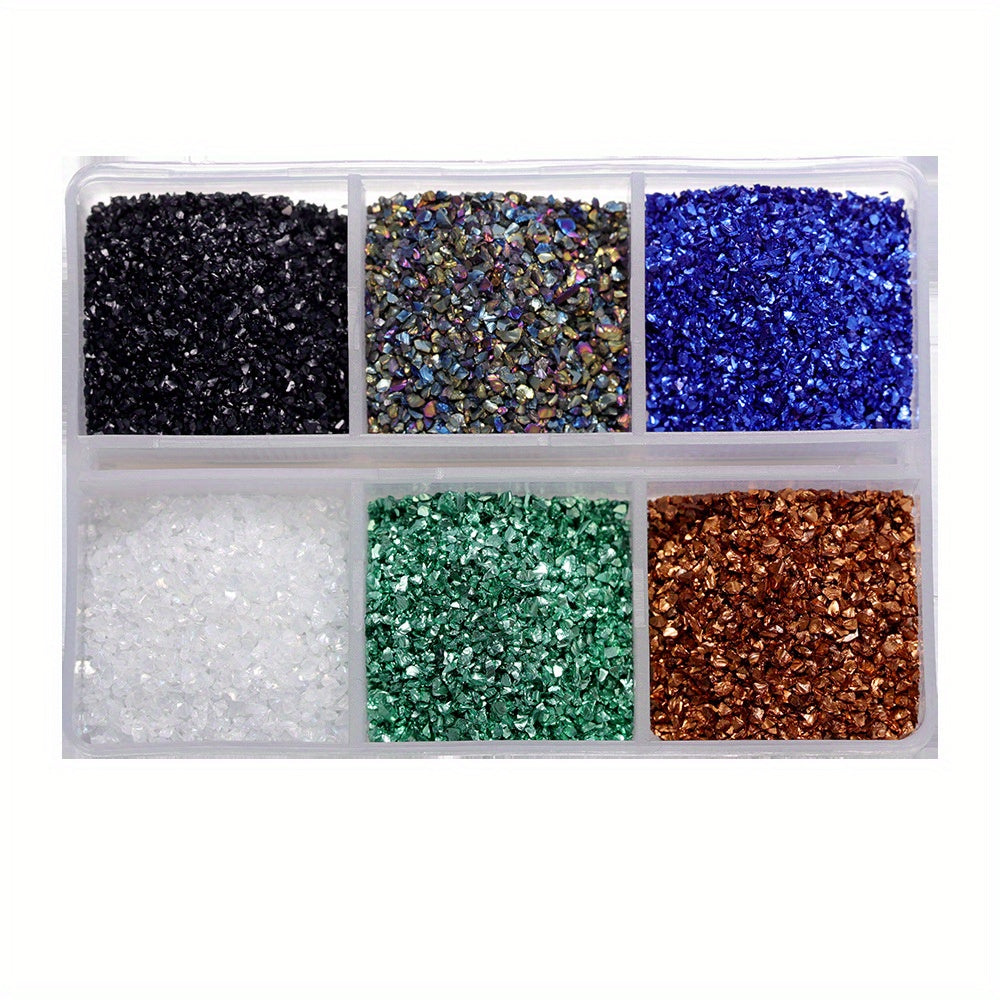 Crushed Glass Stones Resin Filling in a Box, Irregular Broken Stone for DIY Epoxy, Resin Mold Crafts and Nail Art Decoration - Material