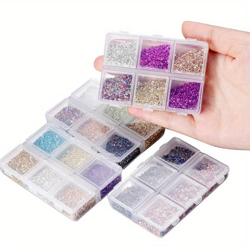 Crushed Glass Stones Resin Filling in a Box, Irregular Broken Stone for DIY Epoxy, Resin Mold Crafts and Nail Art Decoration - Material