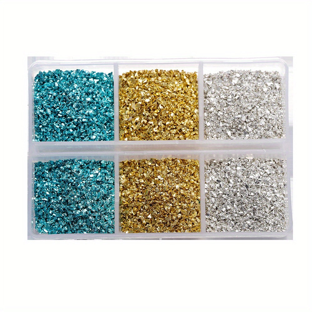 Crushed Glass Stones Resin Filling in a Box, Irregular Broken Stone for DIY Epoxy, Resin Mold Crafts and Nail Art Decoration - Material