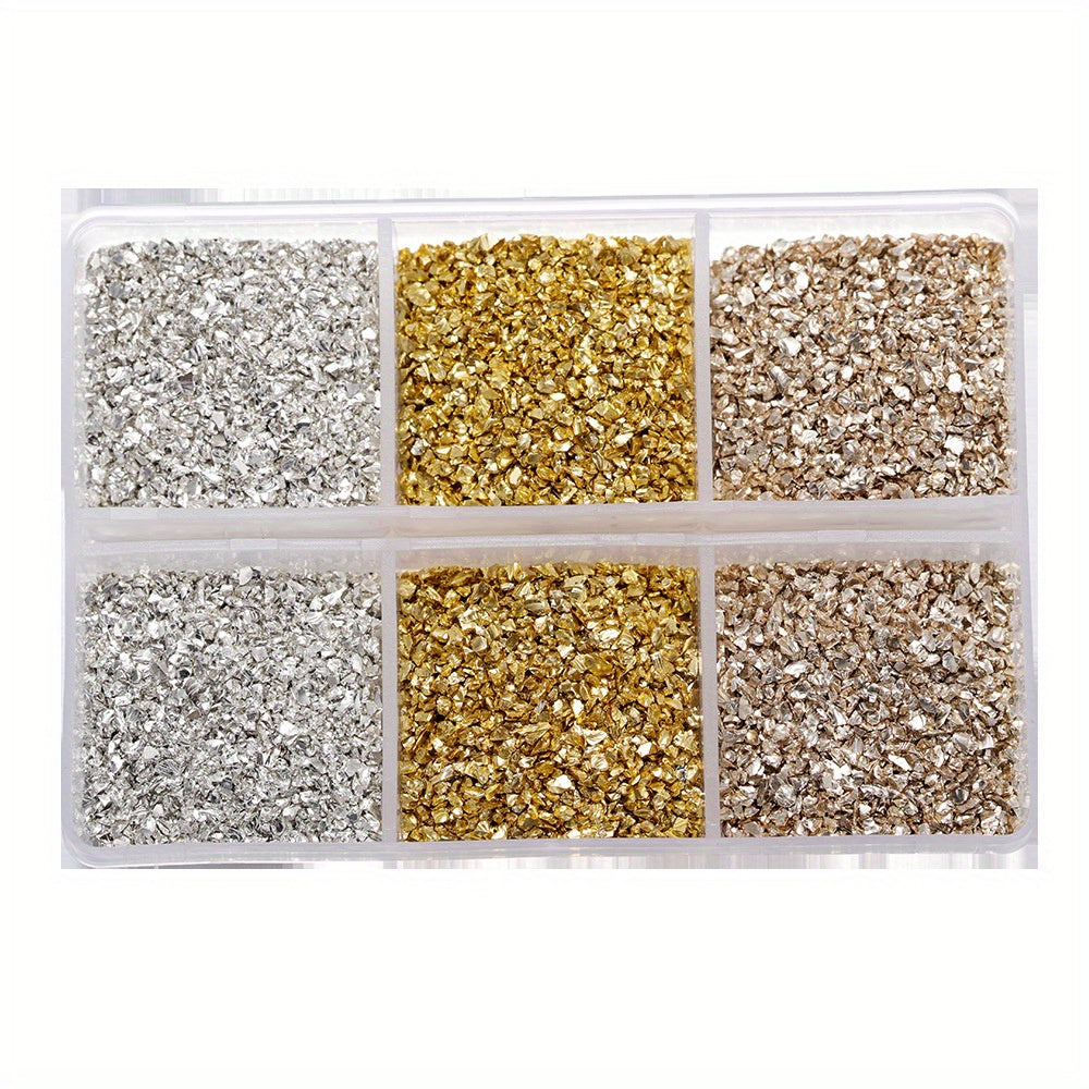 Crushed Glass Stones Resin Filling in a Box, Irregular Broken Stone for DIY Epoxy, Resin Mold Crafts and Nail Art Decoration - Material