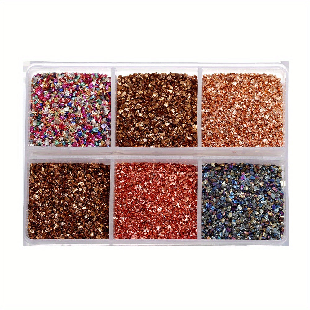 Crushed Glass Stones Resin Filling in a Box, Irregular Broken Stone for DIY Epoxy, Resin Mold Crafts and Nail Art Decoration - Material