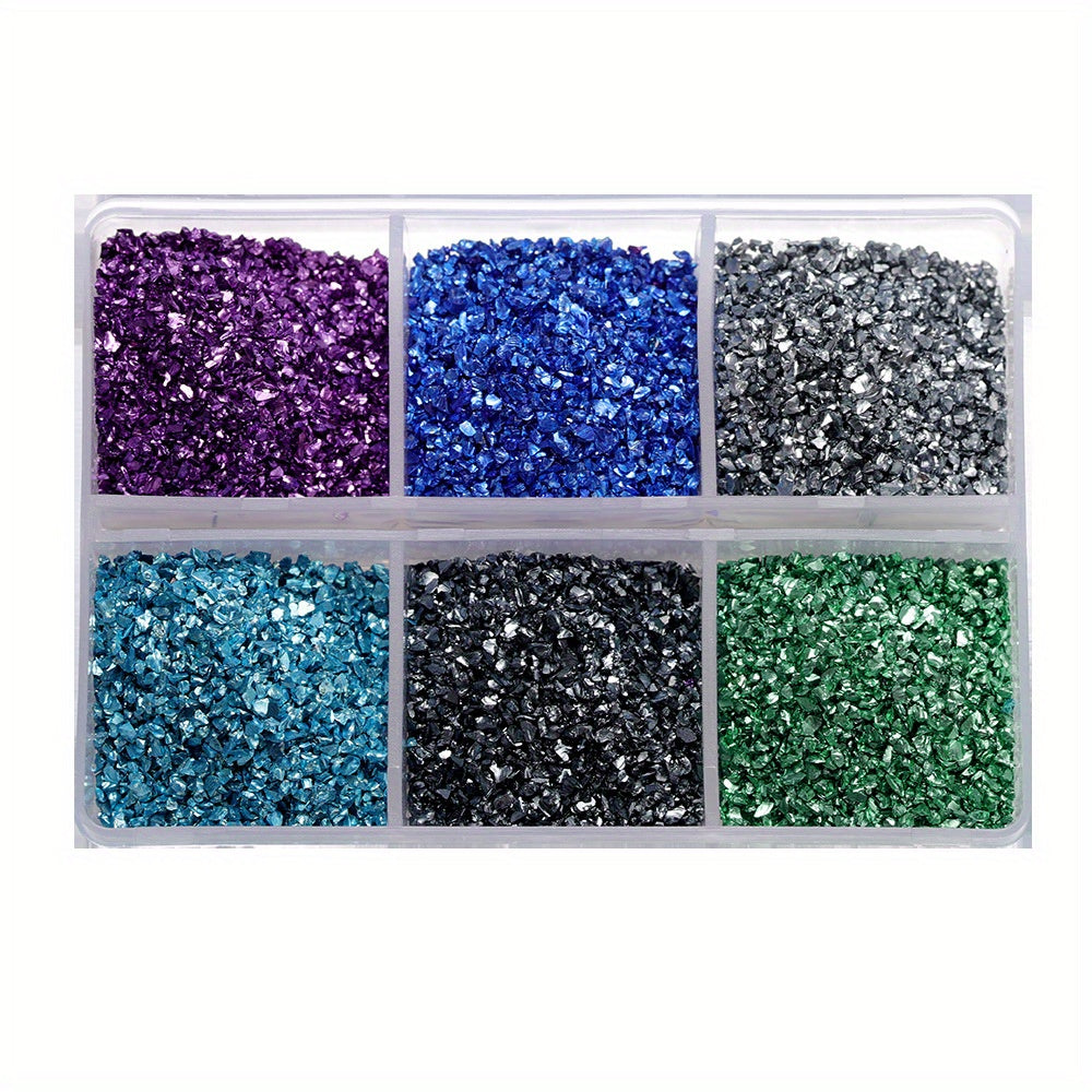 Crushed Glass Stones Resin Filling in a Box, Irregular Broken Stone for DIY Epoxy, Resin Mold Crafts and Nail Art Decoration - Material