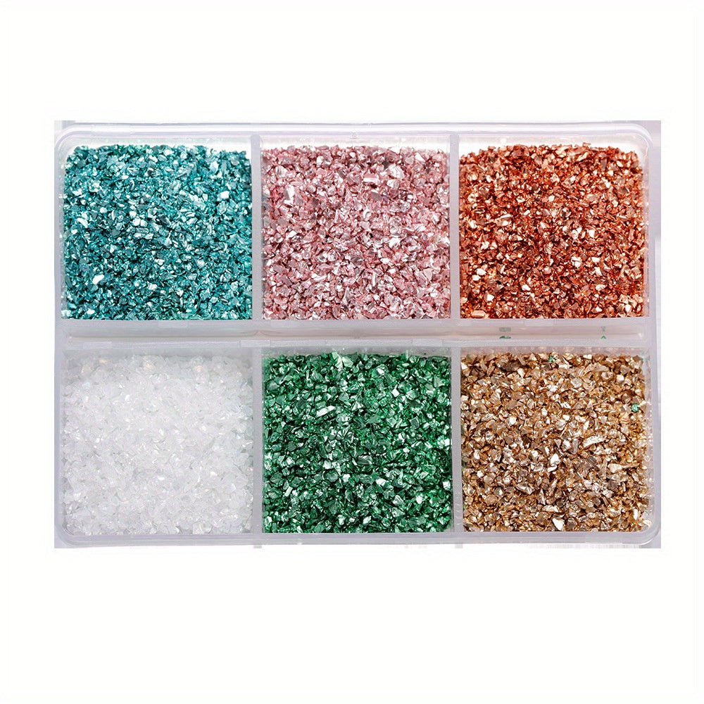 Crushed Glass Stones Resin Filling in a Box, Irregular Broken Stone for DIY Epoxy, Resin Mold Crafts and Nail Art Decoration - Material