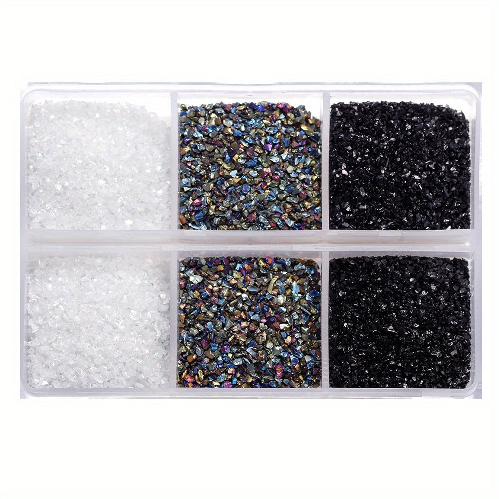 Crushed Glass Stones Resin Filling in a Box, Irregular Broken Stone for DIY Epoxy, Resin Mold Crafts and Nail Art Decoration - Material