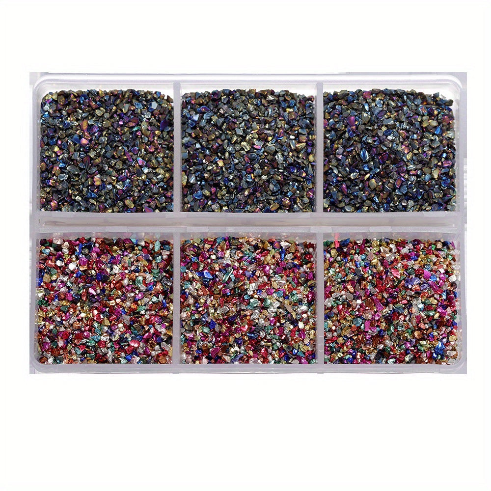 Crushed Glass Stones Resin Filling in a Box, Irregular Broken Stone for DIY Epoxy, Resin Mold Crafts and Nail Art Decoration - Material