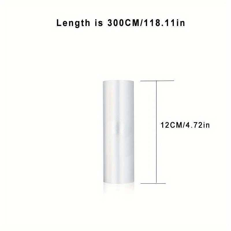 1 pack containing 2 rolls of vacuum sealer bags. These textured bags provide airtight sealing for food items, making them suitable for storing a variety of items such as grains, meat, fruit, and vegetables. These household thickening pumping compression