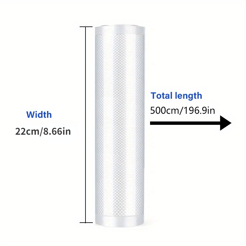 1 pack containing 2 rolls of vacuum sealer bags. These textured bags provide airtight sealing for food items, making them suitable for storing a variety of items such as grains, meat, fruit, and vegetables. These household thickening pumping compression