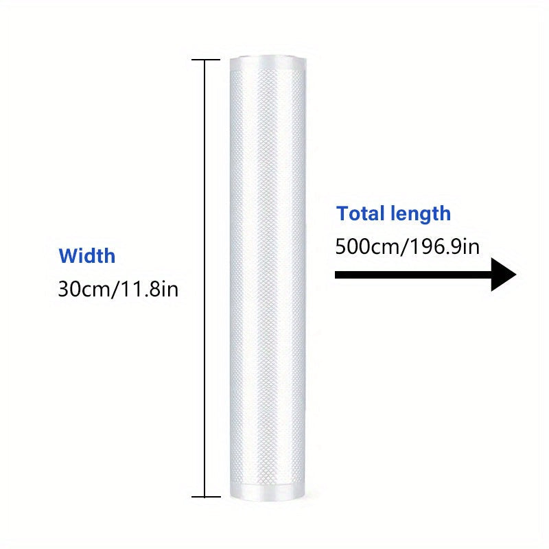 1 pack containing 2 rolls of vacuum sealer bags. These textured bags provide airtight sealing for food items, making them suitable for storing a variety of items such as grains, meat, fruit, and vegetables. These household thickening pumping compression