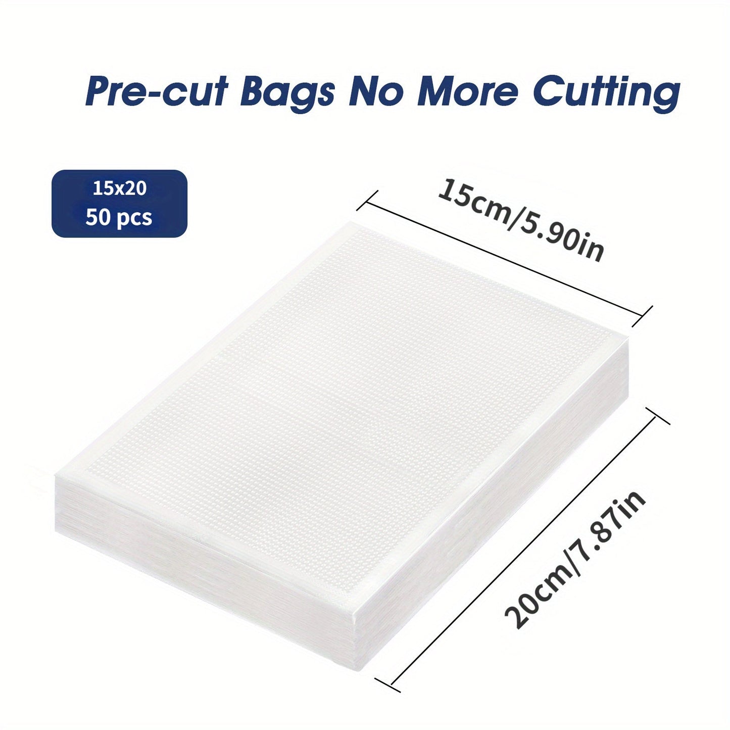 Textured Vacuum Food Packaging Bags - Set of 50/100pcs, Perfect for Commercial Storage, Evacuation, and Compression. Ideal for sealing in freshness, these plastic bags are also great for storing produce in your kitchen and ensuring airtight preservation.