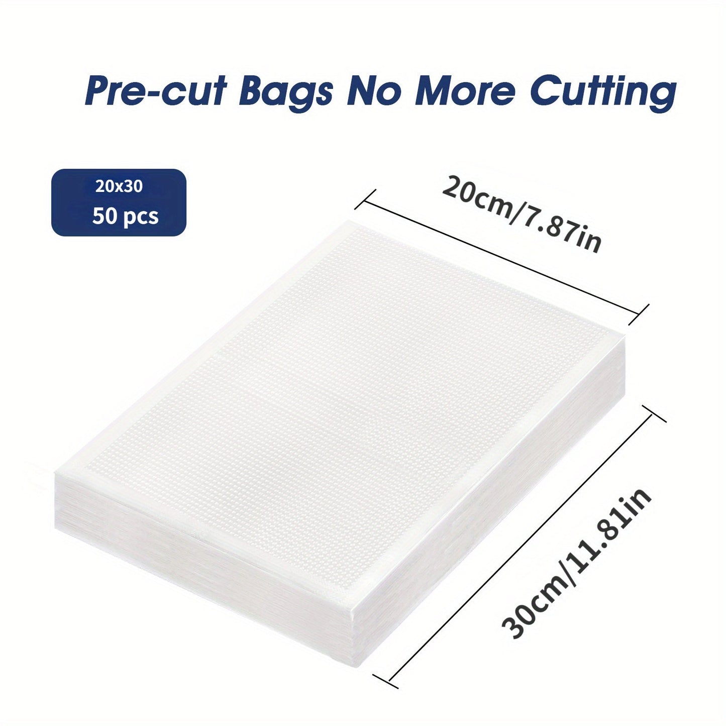 Textured Vacuum Food Packaging Bags - Set of 50/100pcs, Perfect for Commercial Storage, Evacuation, and Compression. Ideal for sealing in freshness, these plastic bags are also great for storing produce in your kitchen and ensuring airtight preservation.