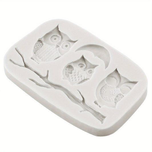 Silicone Mold for Baking Fondant Cake Decorating with Cartoon Owl Design - Perfect for Cupcake Toppers and Chocolate Gumpaste Moulds. Ideal for DIY Projects.