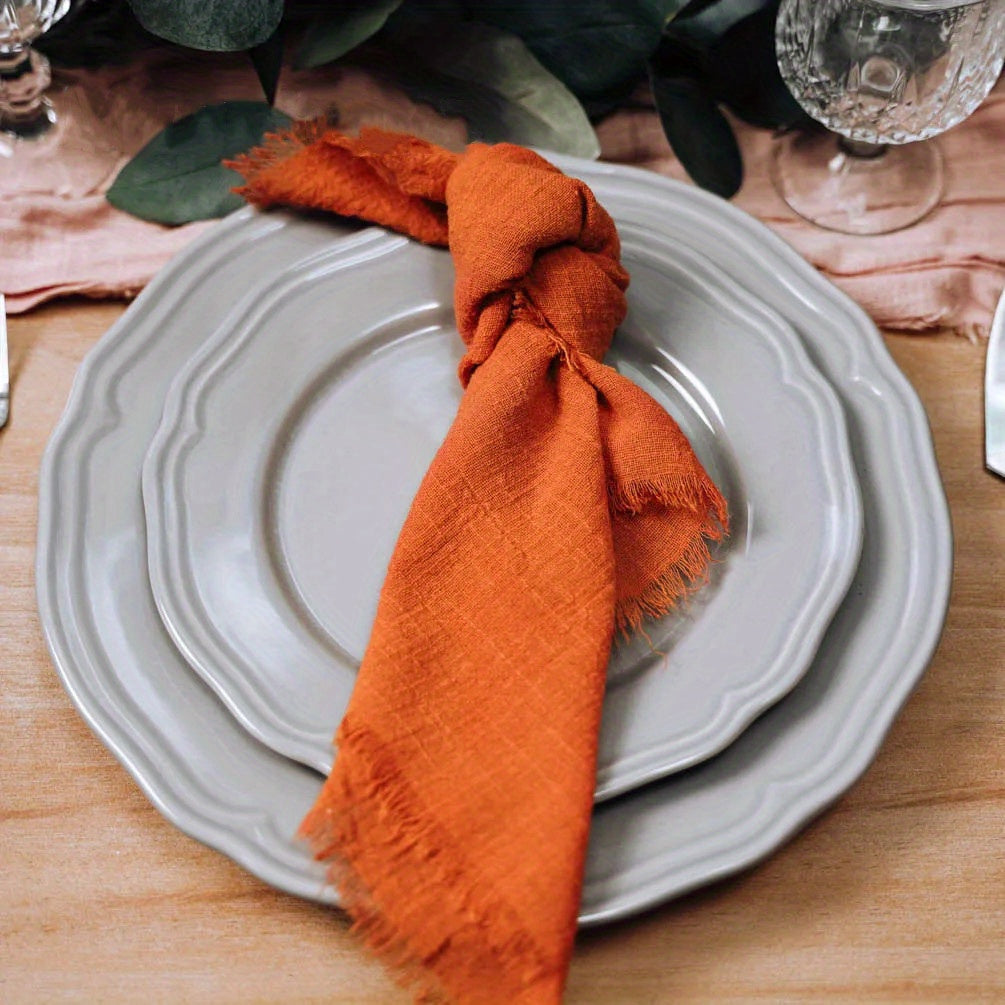 6 cotton cloth napkins (42*42cm) for wedding, gatherings, parties, and home decoration.