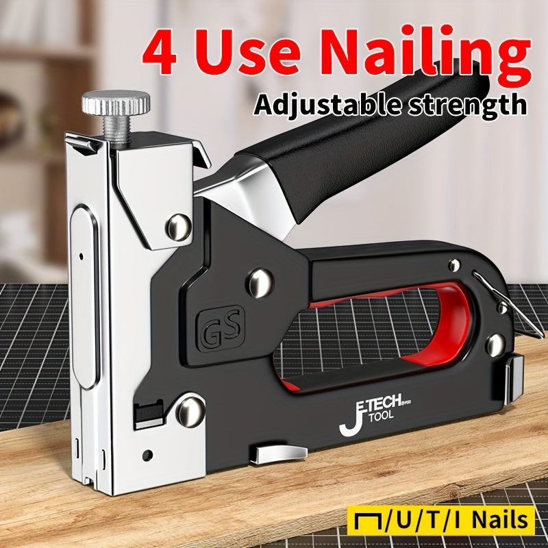 1pc Heavy-duty Stapler for DIY home decor furniture wood frame stapler, multi-tool hand nail gun bandage plier set.