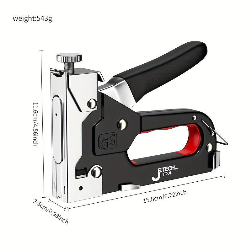 1pc Heavy-duty Stapler for DIY home decor furniture wood frame stapler, multi-tool hand nail gun bandage plier set.