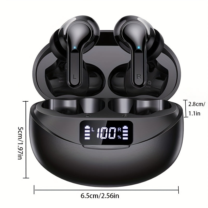 TWS Noise Cancelling Earbuds with Touch Control and LED Charging Case