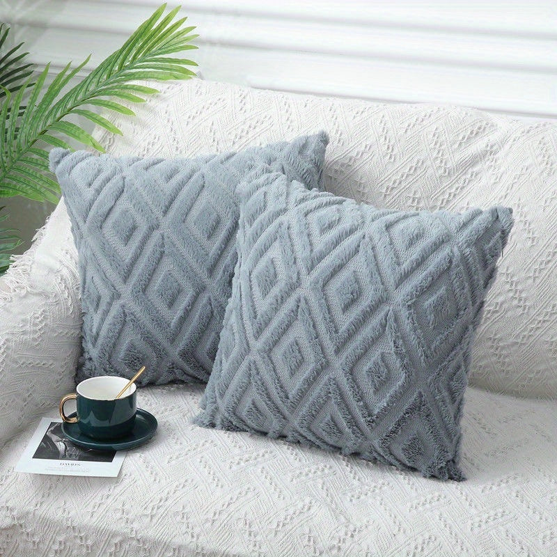 Modern argyle throw pillow cover for sofa or office, Nordic style.