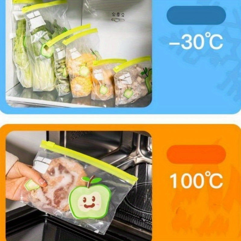 1 set of either 10, 15, or 20 pieces of Reusable Zip Lock Bags, made of Food Grade Transparent Storage Bag with Zipper Sealing. These plastic containers are perfect for travel, camping, kitchen, and freezer use.