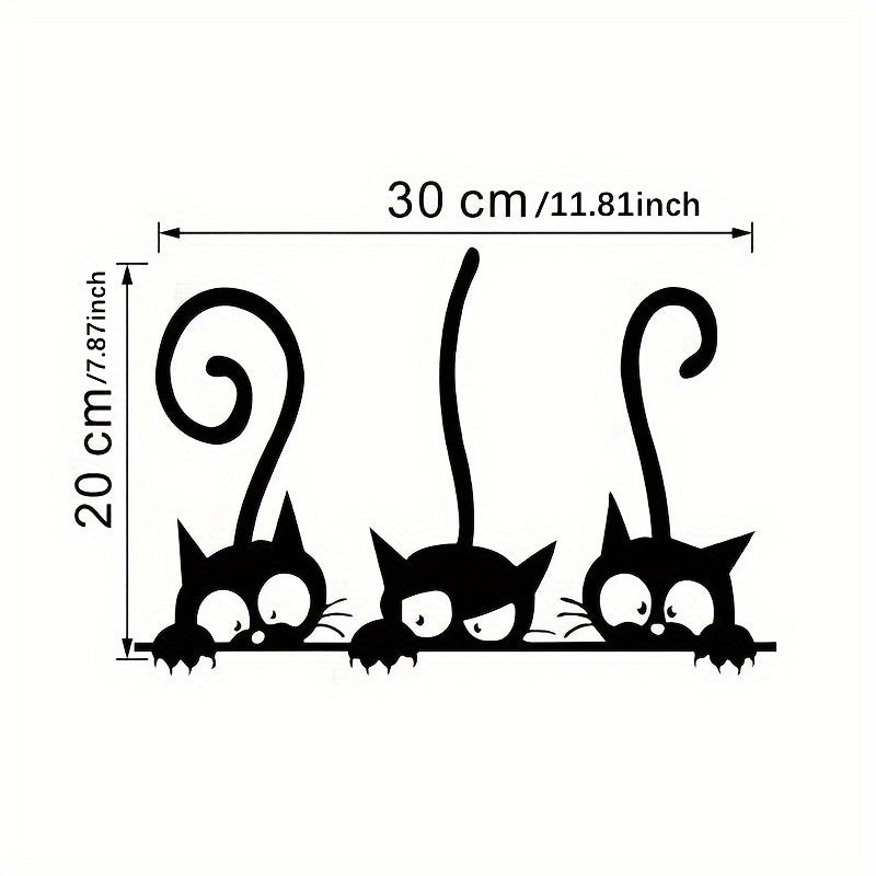 Adorable black cat decals for toilet lids: waterproof and easy to apply for bathroom humor.