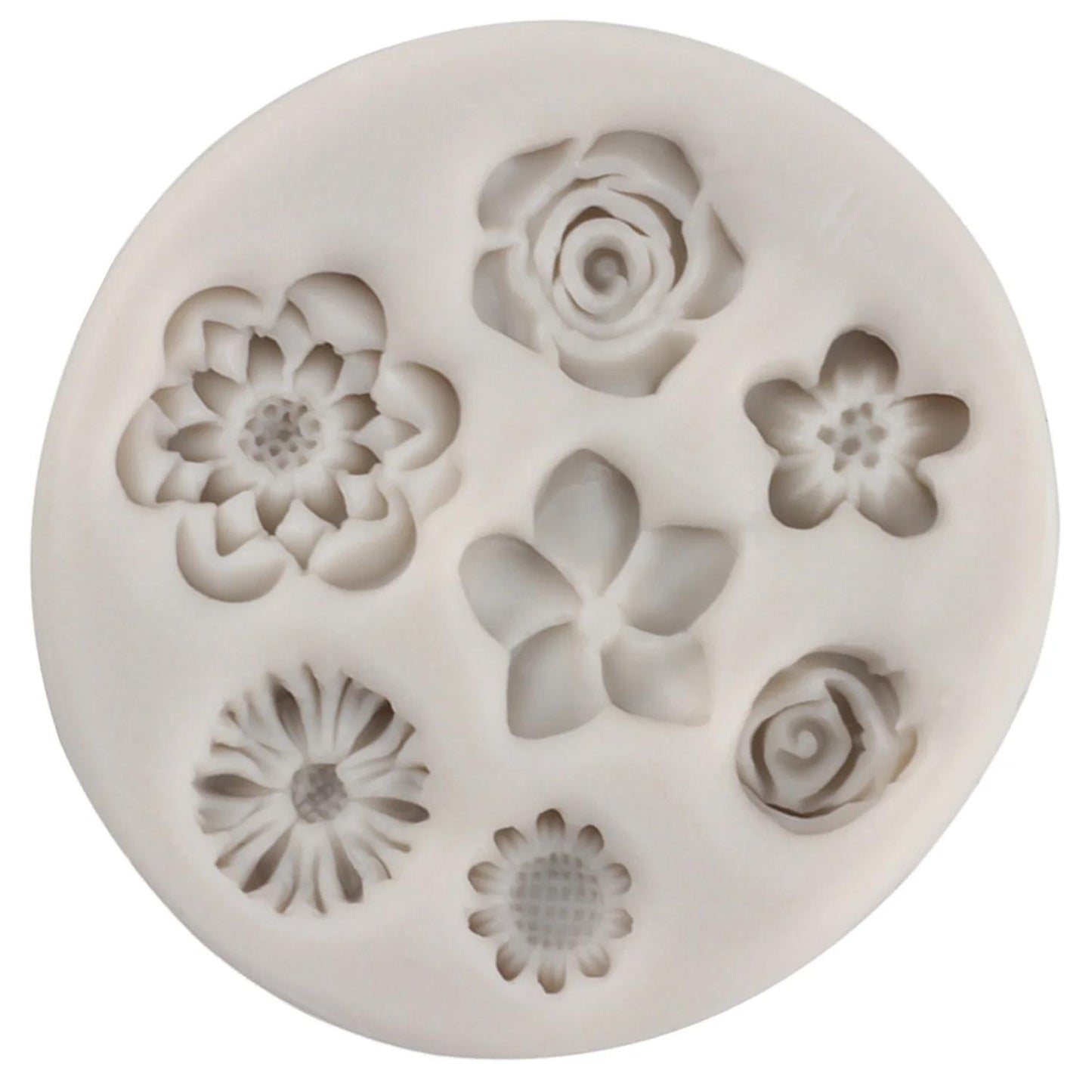 Silicone Flowers Baking Mold - Perfect for creating a variety of flower cake borders and cupcake toppers. This versatile mold can also be used for fondant, candy, clay, resin, and chocolate. A great baking tool for decorating and perfect for giving as a