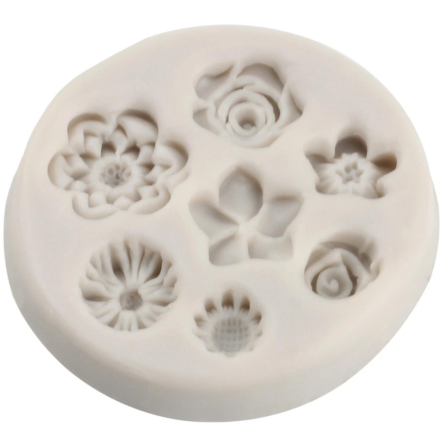 Silicone Flowers Baking Mold - Perfect for creating a variety of flower cake borders and cupcake toppers. This versatile mold can also be used for fondant, candy, clay, resin, and chocolate. A great baking tool for decorating and perfect for giving as a