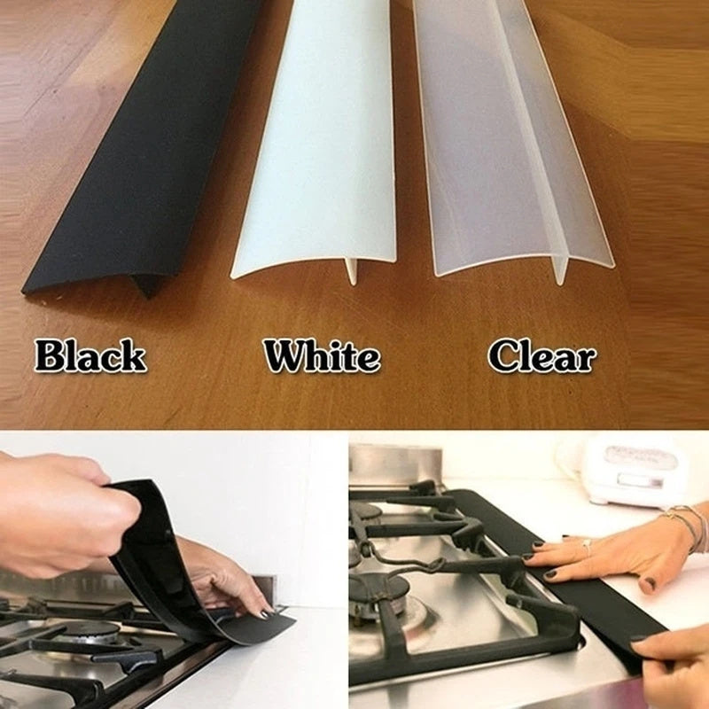 2 Pieces of Silicone Stove Gap Covers for Heat Resistant Oven and Counter. Fill Gaps Between Kitchen Appliances, Washing Machine, and Stovetop.