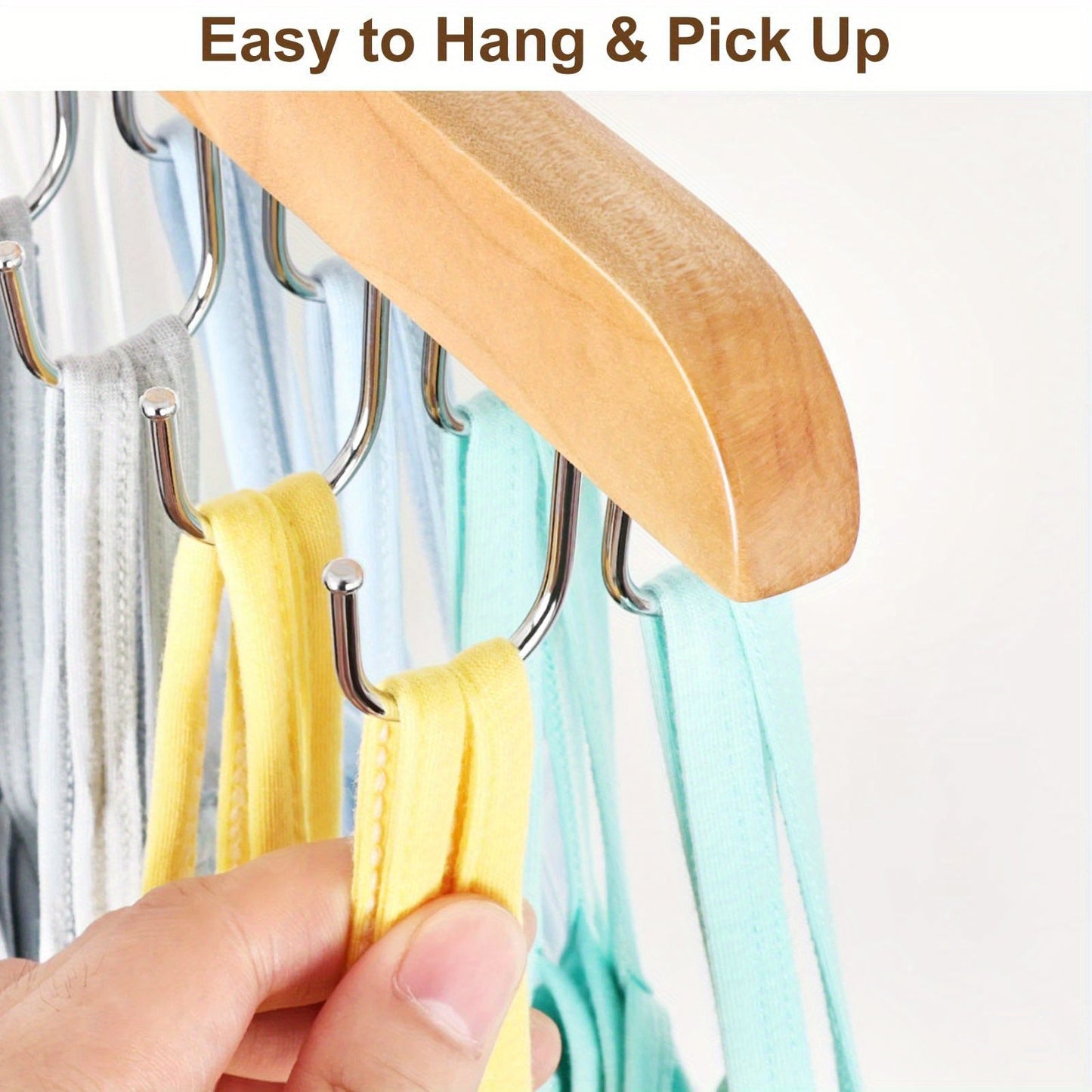 Wooden Hat Hanger with 20 Hooks - Perfect for Organizing Clothes and Accessories in Bathroom, Bedroom, Closet, or Dormitory