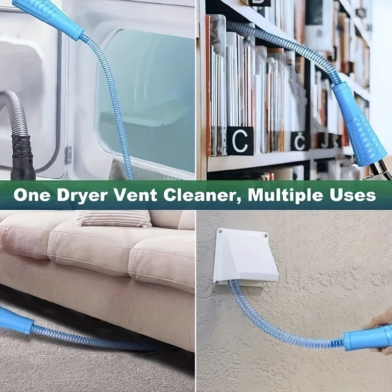 Set of 3 pieces including a Dryer Vent Cleaning Kit with a Vacuum Attachment, Bendable Lint Removal Tool, Lint Screen Cleaning Hose, Universal Adapter, Tiny Suction Tube, Cleaning Gadgets, and Accessories - perfect for dorm rooms.